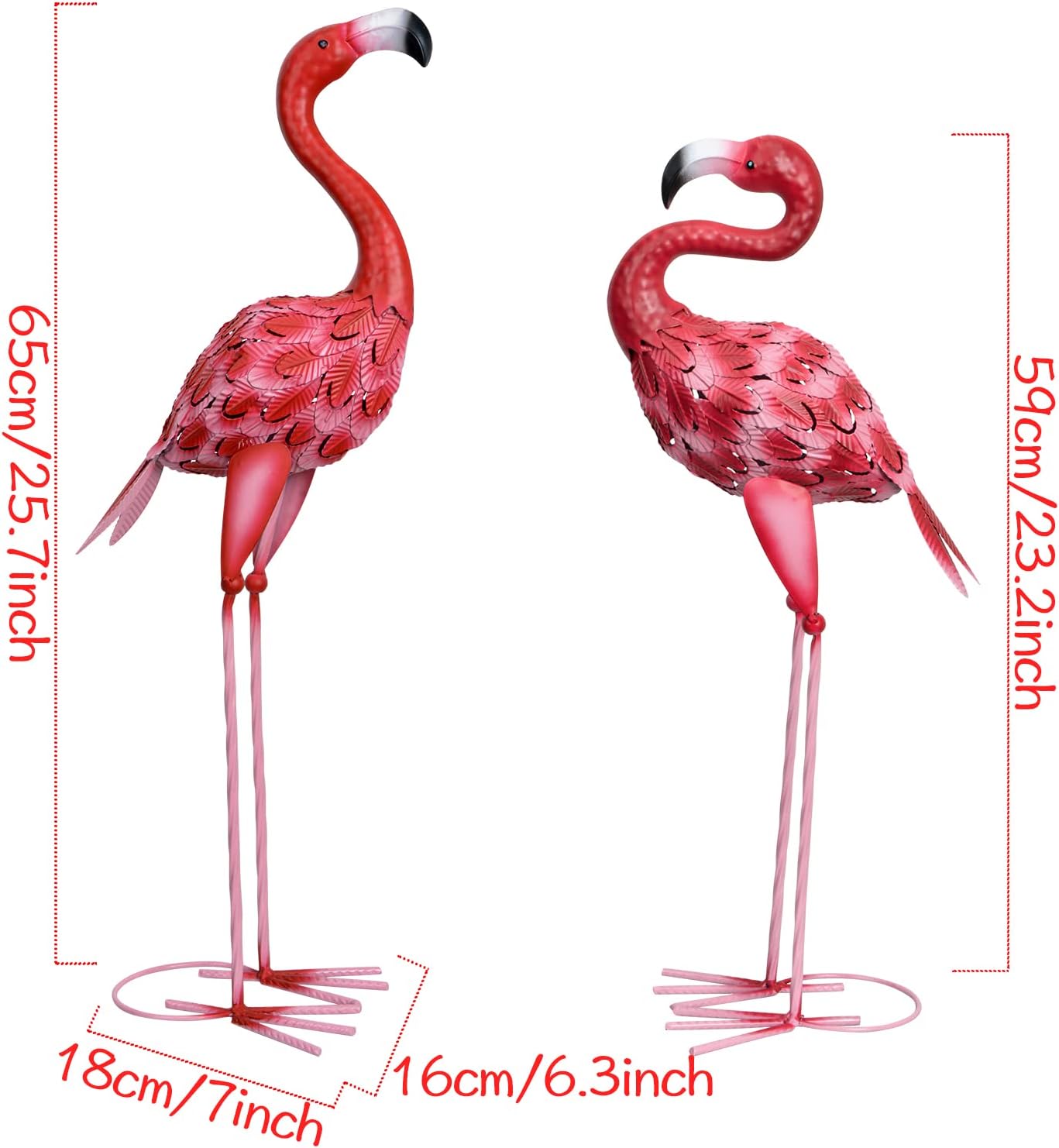Metal Flamingo Garden Statues &#x2013; Vibrant Yard Art for Patio, Lawn &#x26; Outdoor D&#xE9;cor