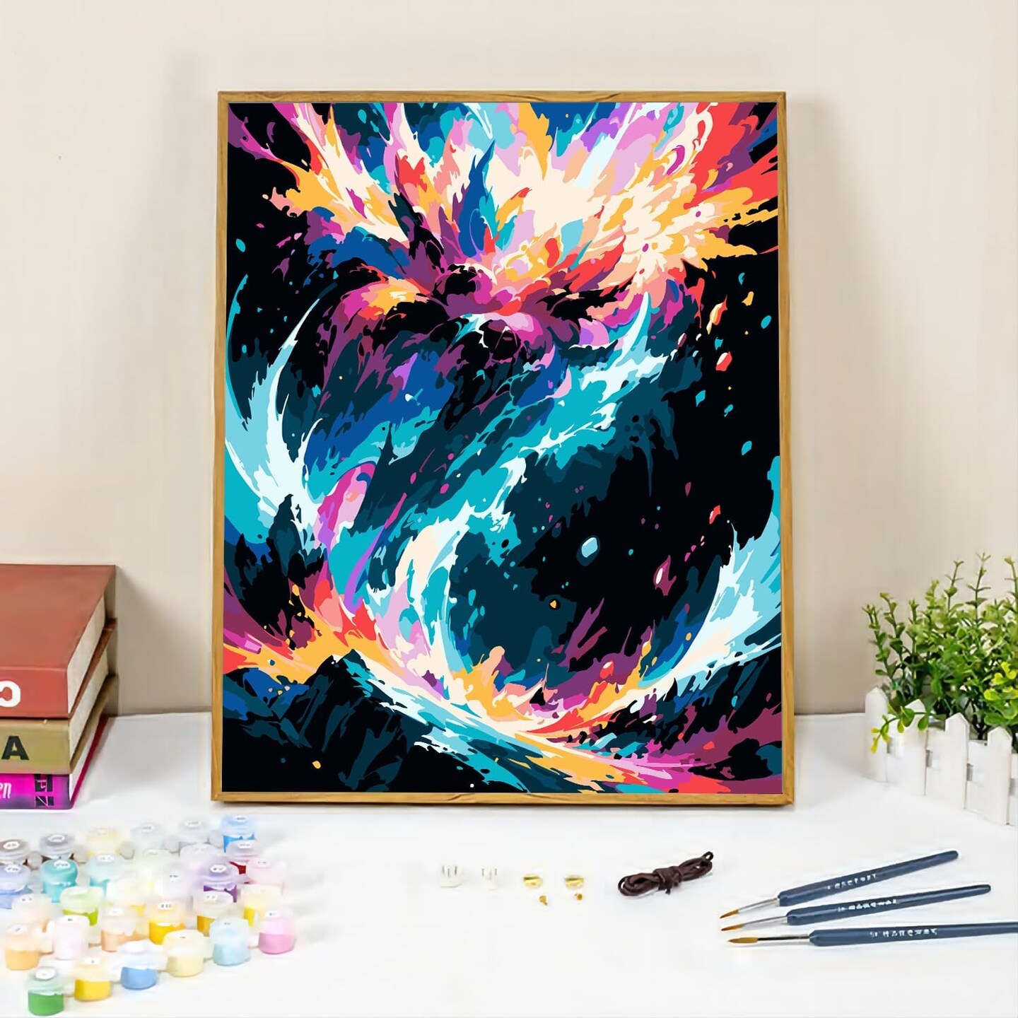 Paint by Numbers Kit for Adults,Paint by Number for Adults,Abstract Colorful Art Painting Kit for Home Wall Decor 16x20 Inch(Without Frame)