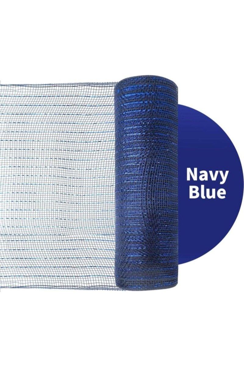 10&#x22; Poly Deco Mesh: Metallic Navy/Royal (10 Yards)