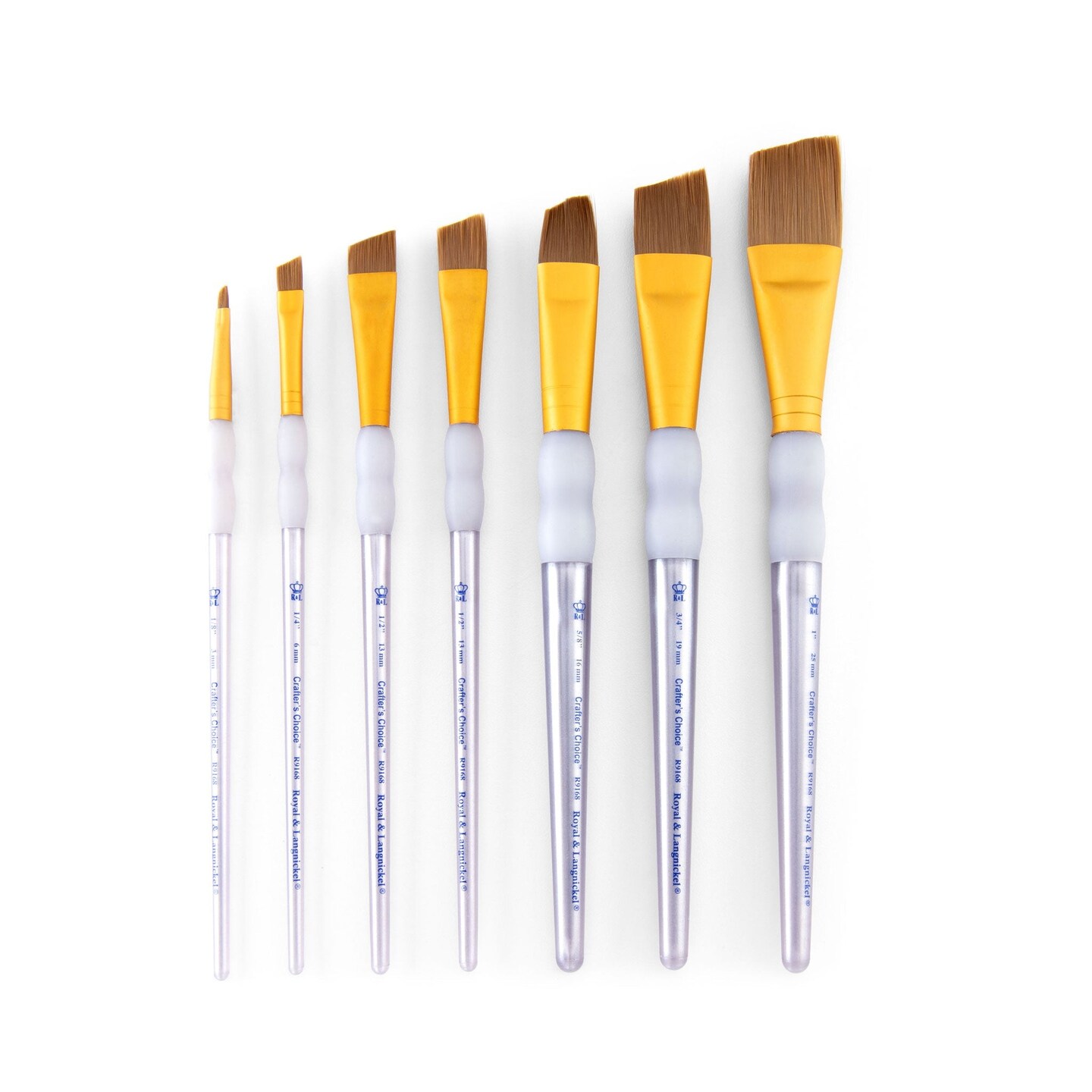 RCC 312 | Crafter's Choice™ 7pc Brown Taklon Angular Brush Set