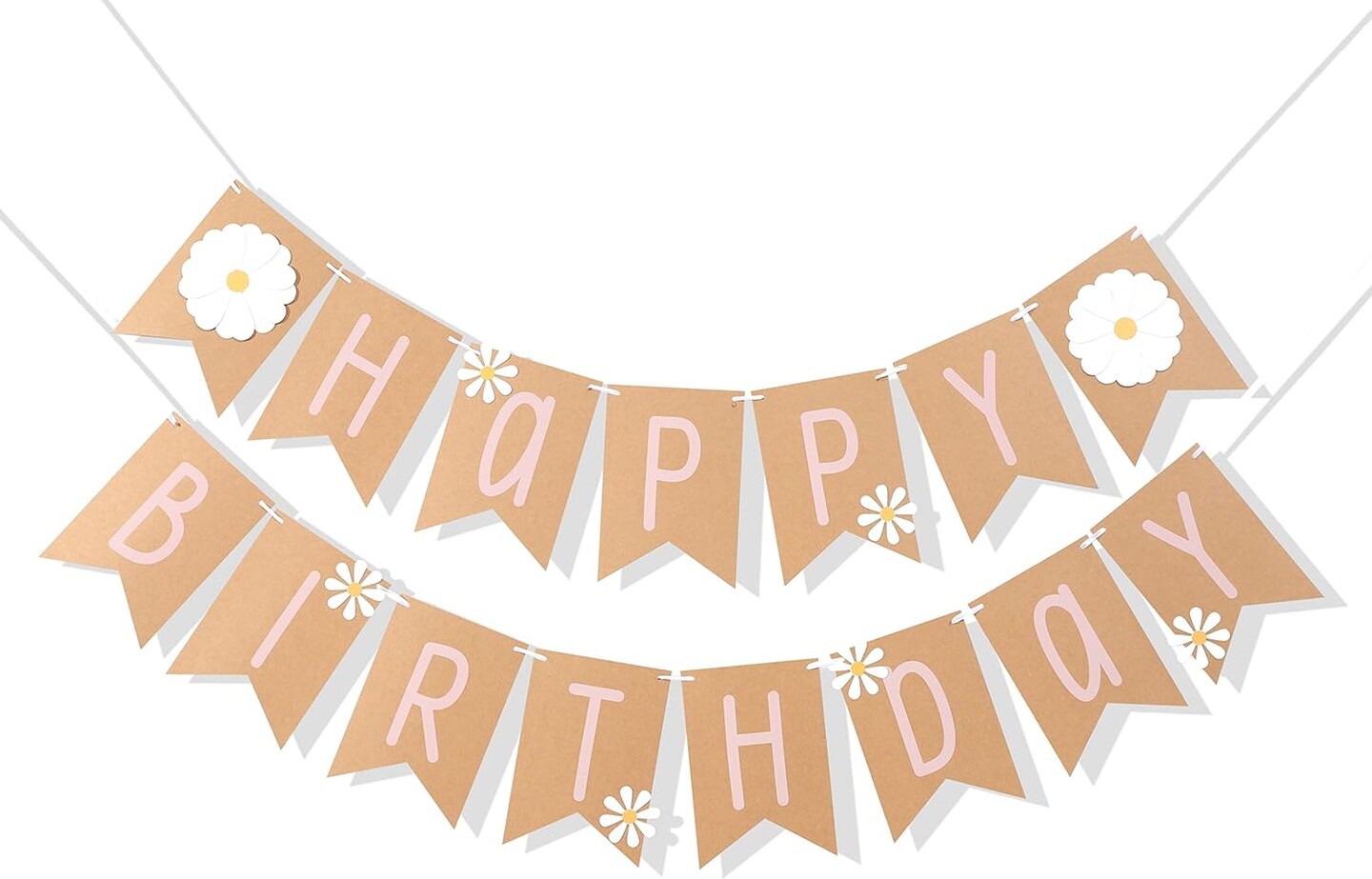 Daisy Happy Birthday Banner - Daisy Theme Birthday,Wildflower Birthday Banner, Groovy Birthday Theme for 1st Birthday, Daisy Themed Birthday Party Decoration Banne&#xFF0C;Girl 1st Birthday Decoration