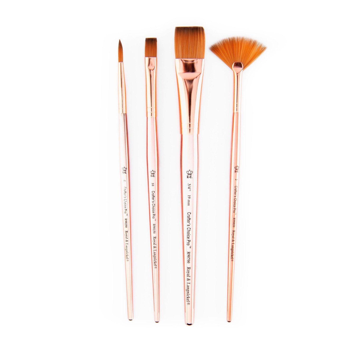 RCC PRO102-ZP | Crafter's Choice™ Pro 4pc Synthetic Sable Variety Brush Set