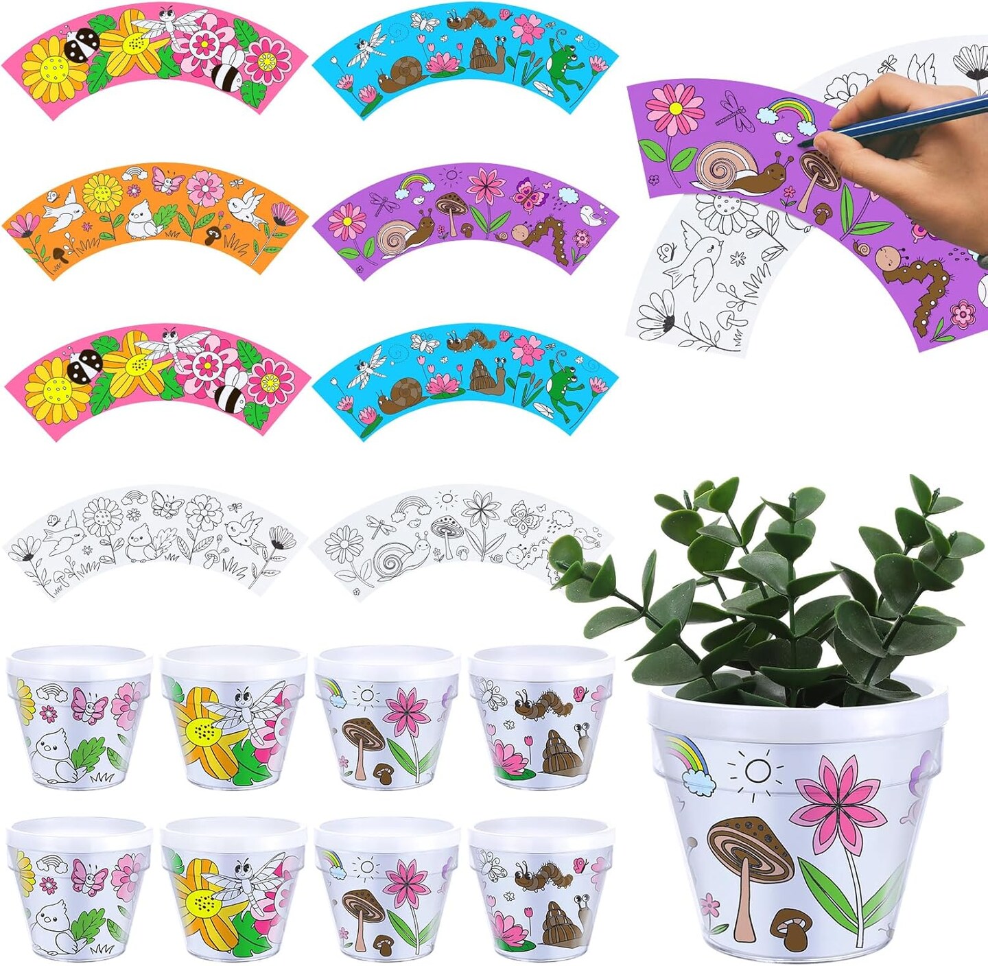 12 Sets Mother&#x27;s Day Flower Pot Crafts