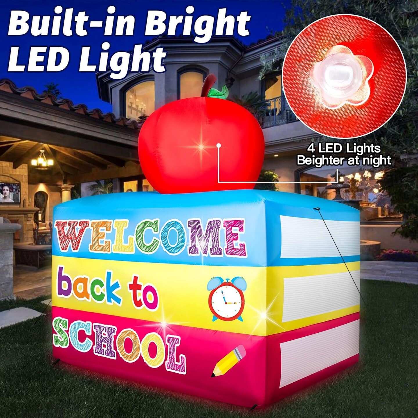 5FT Welcome Back to School Inflatable Book Giant Inflatable Book