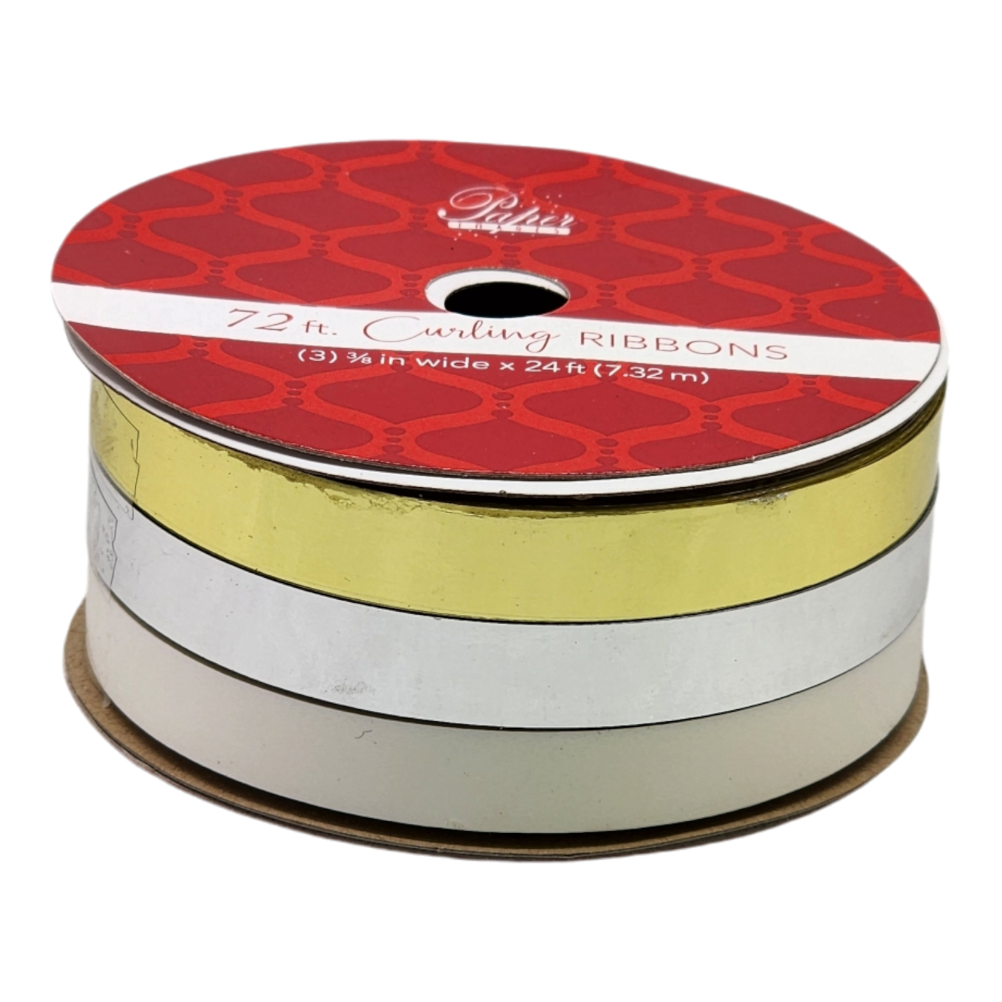 3/8 Inch Curling Ribbon - 3 Colors - 24 Feet Each - White/Silver/Gold ...