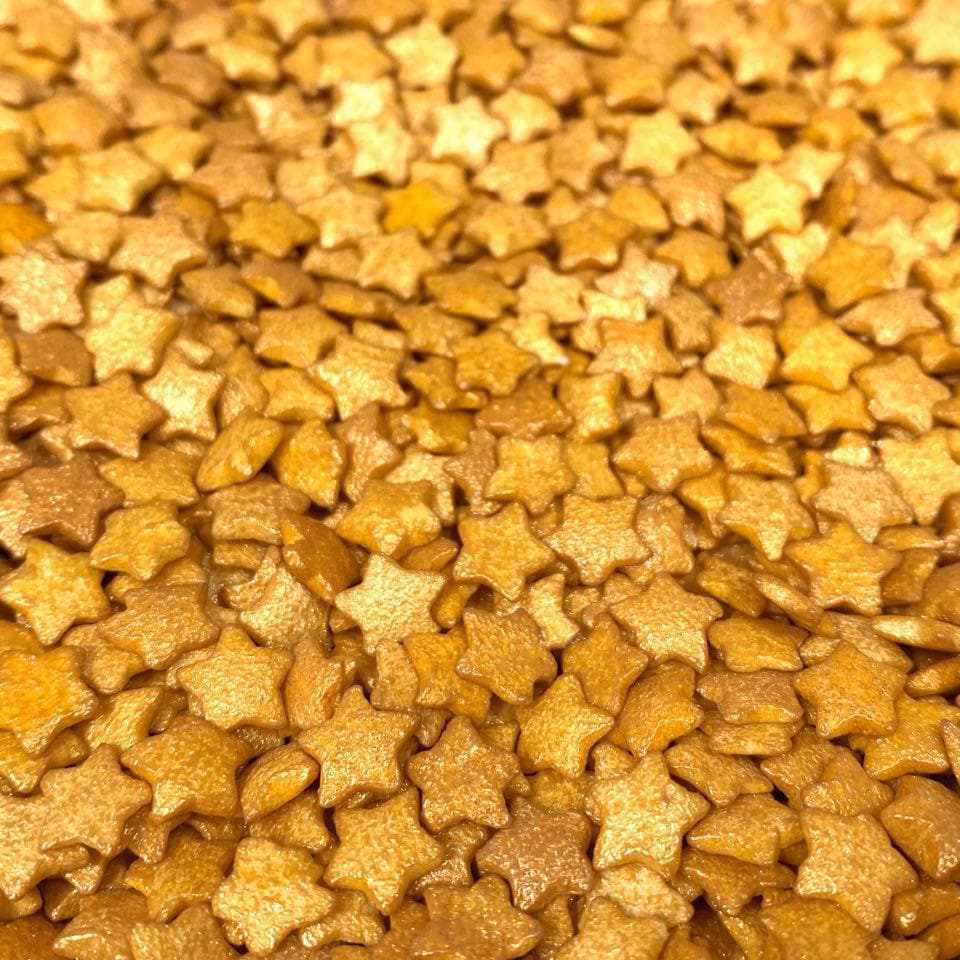 Krazy Sprinkles - Gold Pearl Stars (1/2 Cup, 1x Jar) for Cakes, Ice Cream &#x26; Cookies