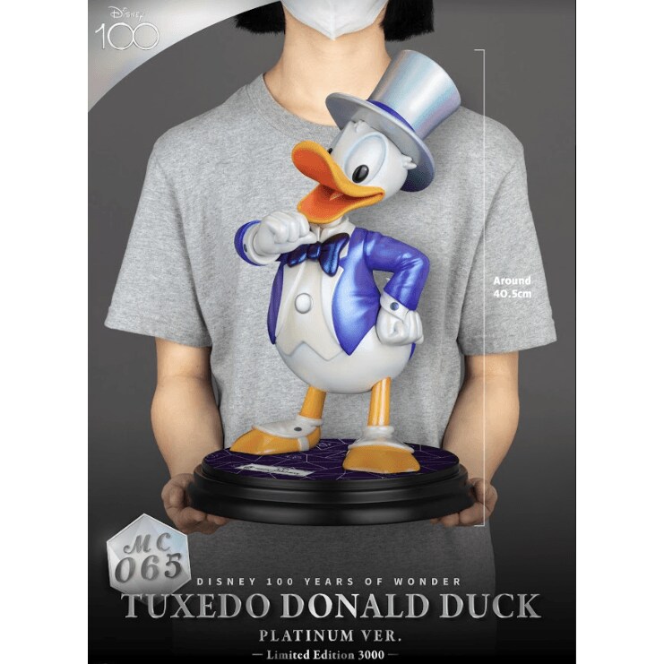 Disney 100 Years of Wonder Tuxedo Donald Duck Master Craft Table Top Statue