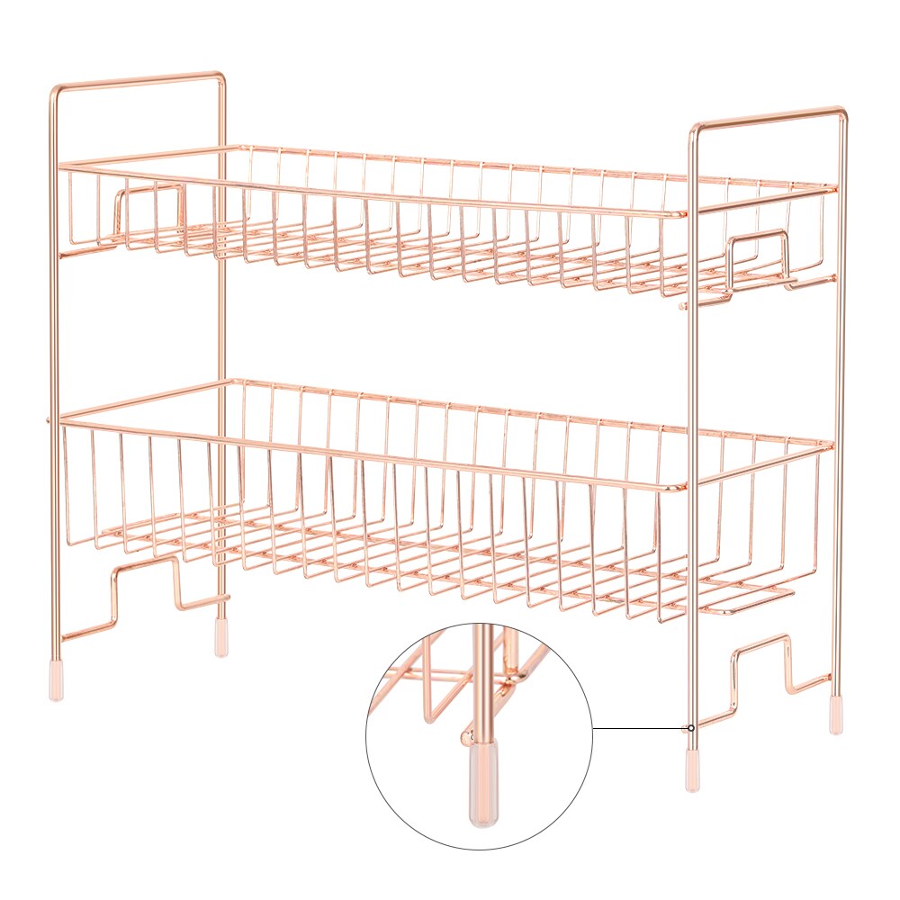 2-Tier Spice Shelf, Kitchen Spice Rack Organizer, Golden rose