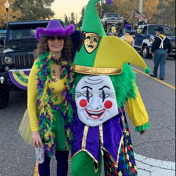 4E's Novelty purple cowboy hat with feathers & heart sunglasses – a cute cowgirl hat for parties & more!