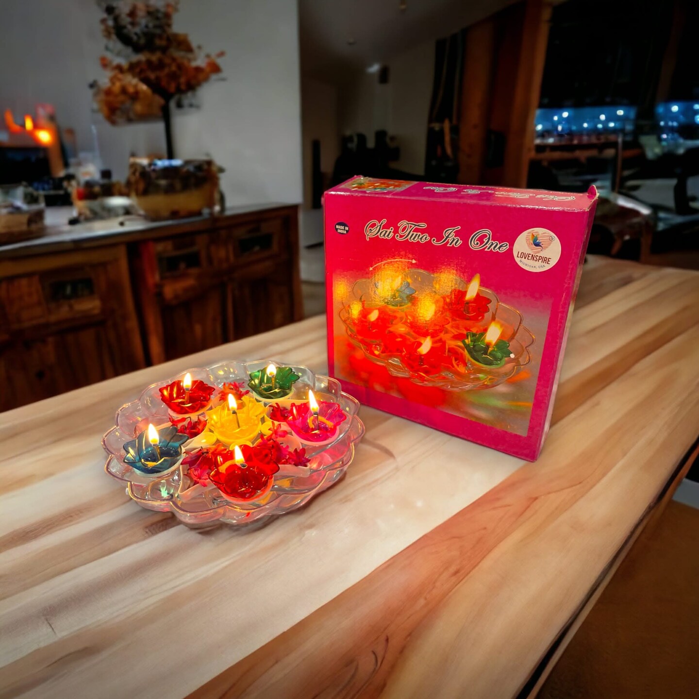 Floating Rangoli Diya Deepawali Oil Lamp Traditional Colourful Diyas with Wicks Batti Diwali Home Temple Decor Shadow Reflective Diyas - Christmas Thanksgiving Housewarming Return Gift