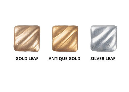 Amaco Rub &#x27;N Buff Wax Metallic Finish, 3 Color Assortment (Gold Leaf, Antique Gold, Silver Leaf)