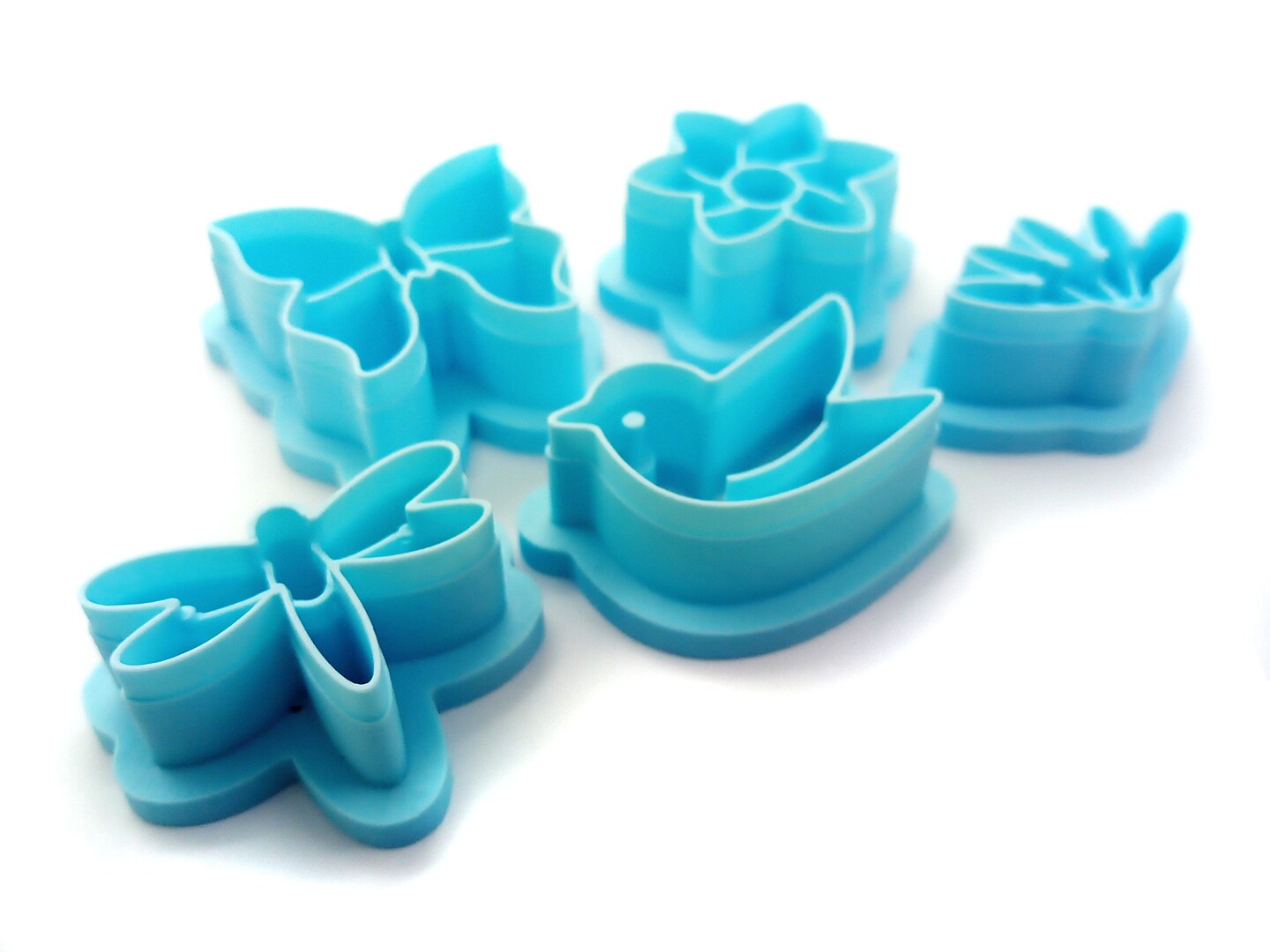 Spring Clay Cutter Bundle, 5 pc, Dragonfly Butterfly & Flowers, Adorabilities