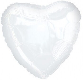 White Heart Mylar Balloon 18&#x22;