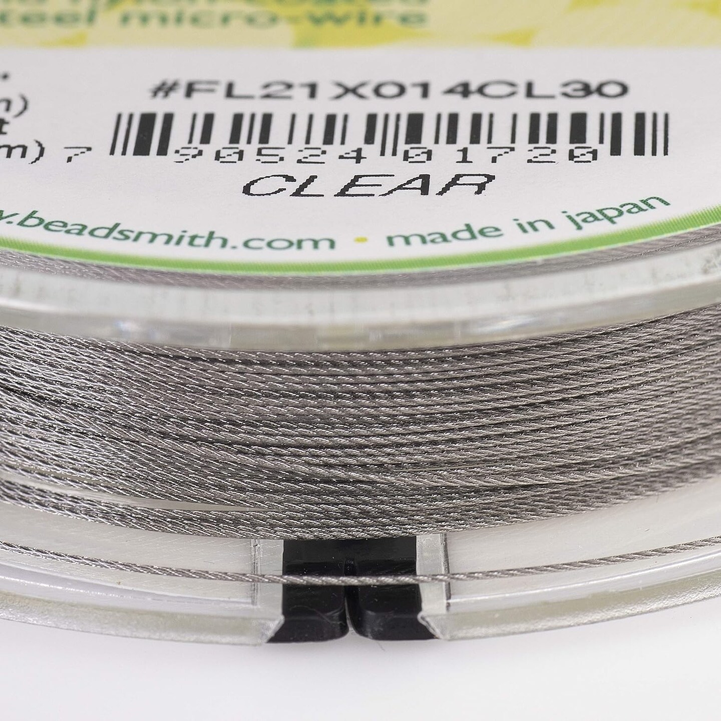 The Beadsmith Flex-Rite 21 Strand Nylon Coated, Stainless-Steel Beading Wire, Jewelry Making Supply (.014 Dia, Clear - 30 Ft)
