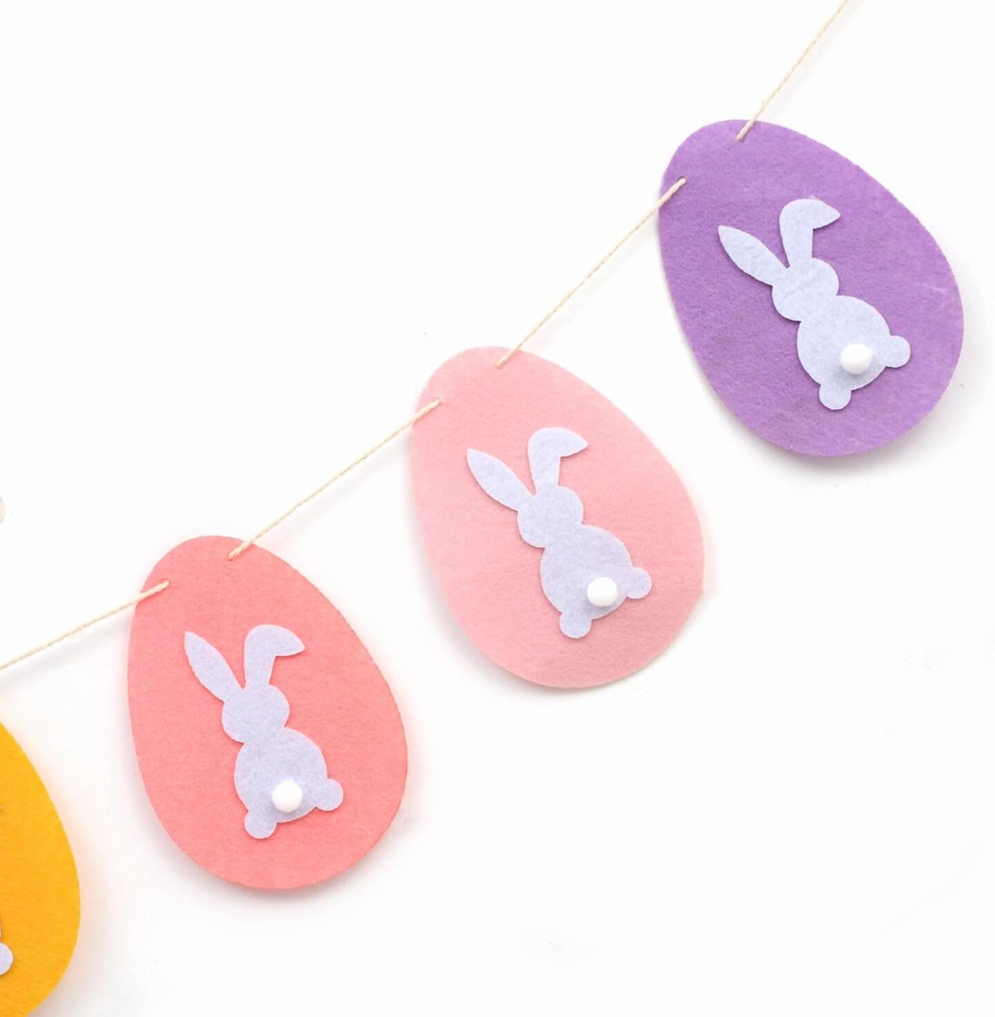 Easter Felt Bunny & Egg Garland – Spring Mantel & Wall Decoration