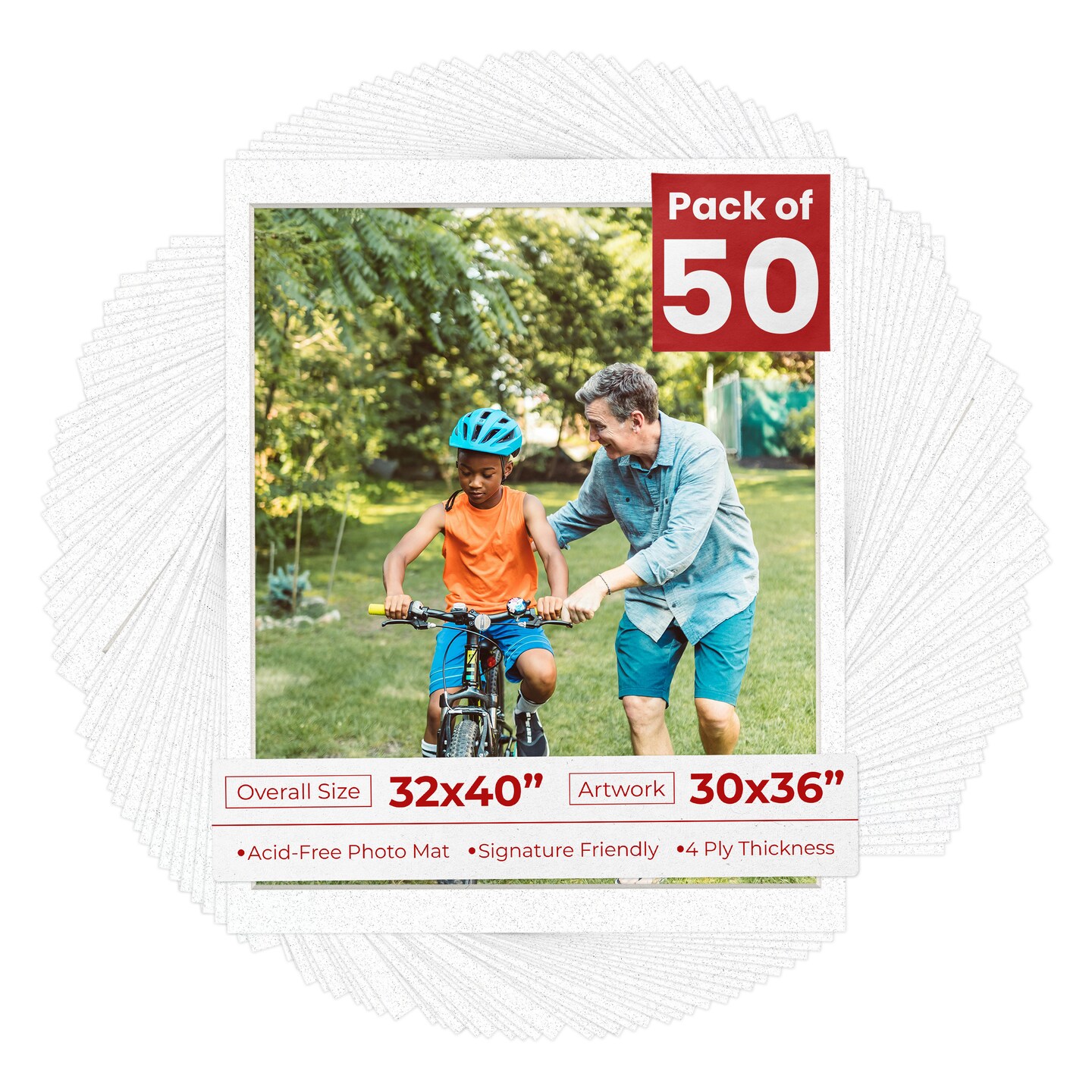 Oyster Shell White Mat Board for 32x40 Frames - Fits 30x36 Photos