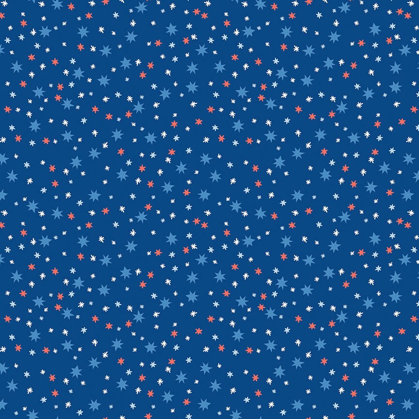 Fabric Riley Blake Blue Stars Firecracker by the Quarter Yard C17204-BLUE