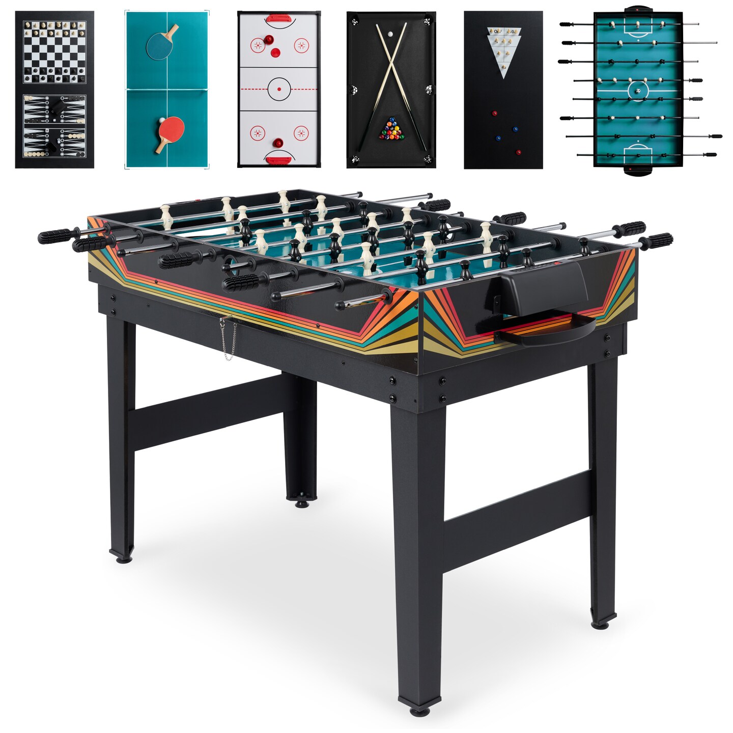 Best Choice Products 2x4ft 10-in-1 Combo Game Table Set w/ Hockey, Foosball, Pool, Shuffleboard, Ping Pong