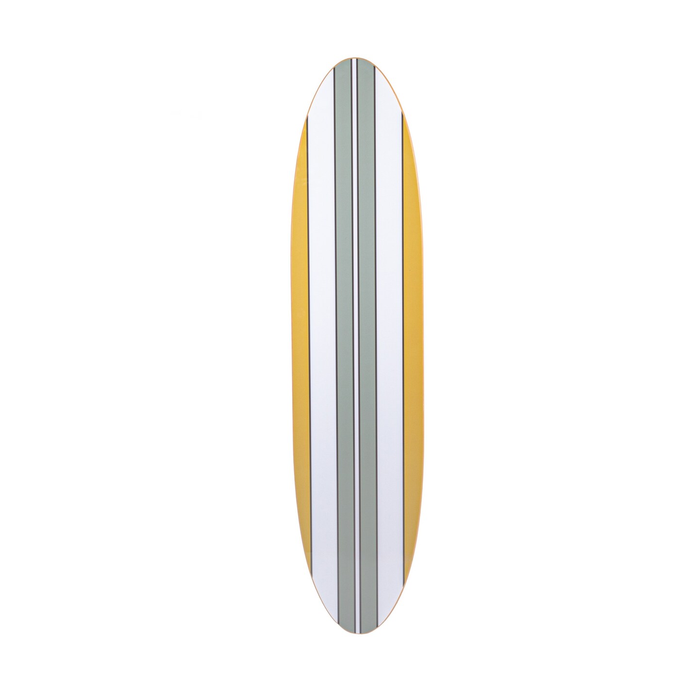 Hello Honey 65.5 Inches Reclaimed Wood Striped Surfboard Wall Décor, Multicolor