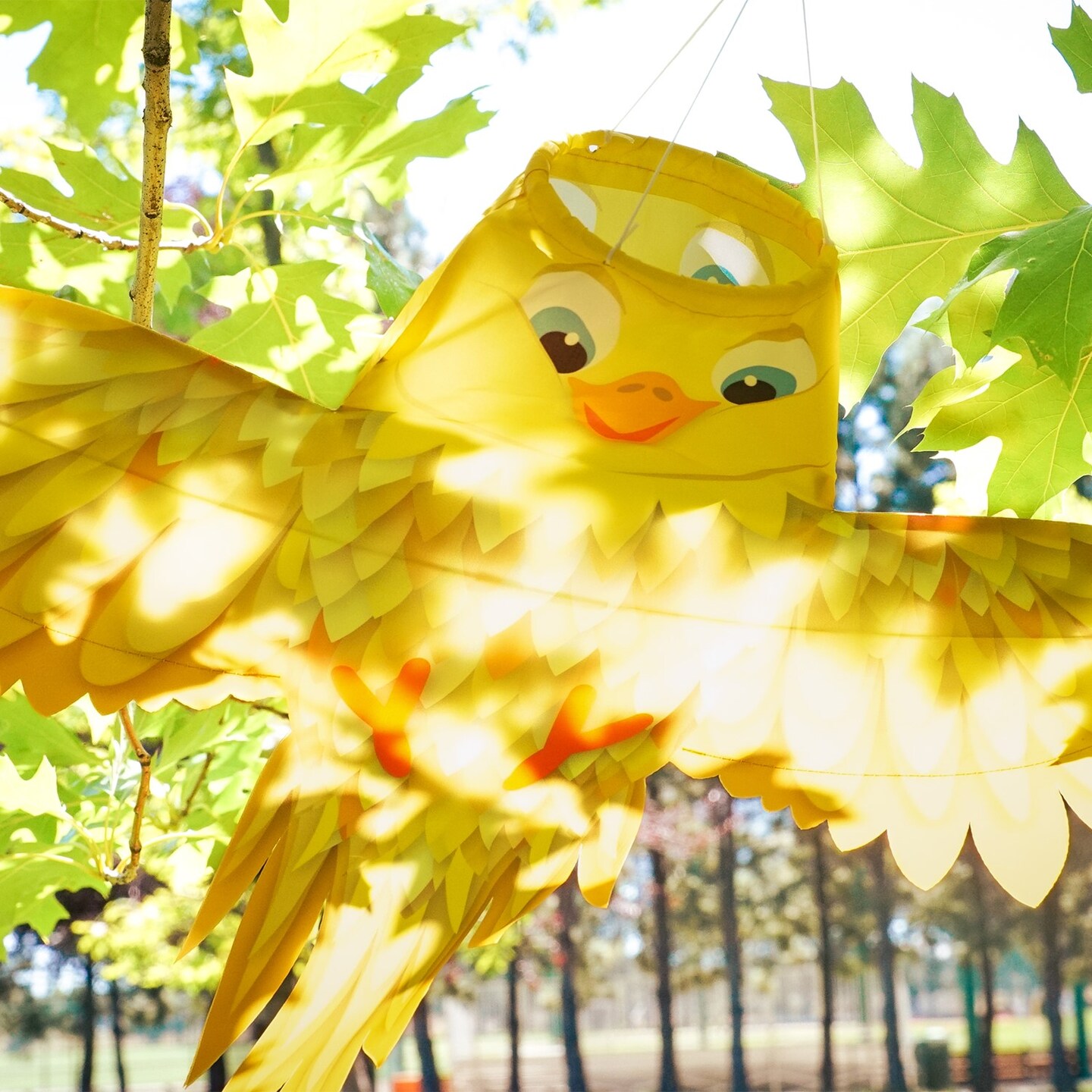 In the Breeze 5274 — Yellow Bird Windsock — Colorful, Fully Printed, Unique Outdoor Bird Windsock