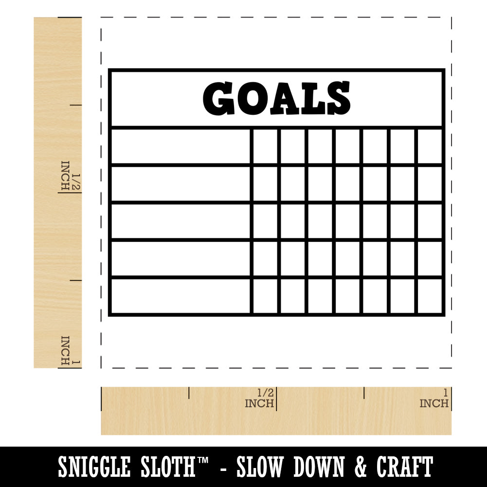 Goals Weekly Habit Tracker Grid Fill-In Self-Inking Rubber Stamp Ink Stamper