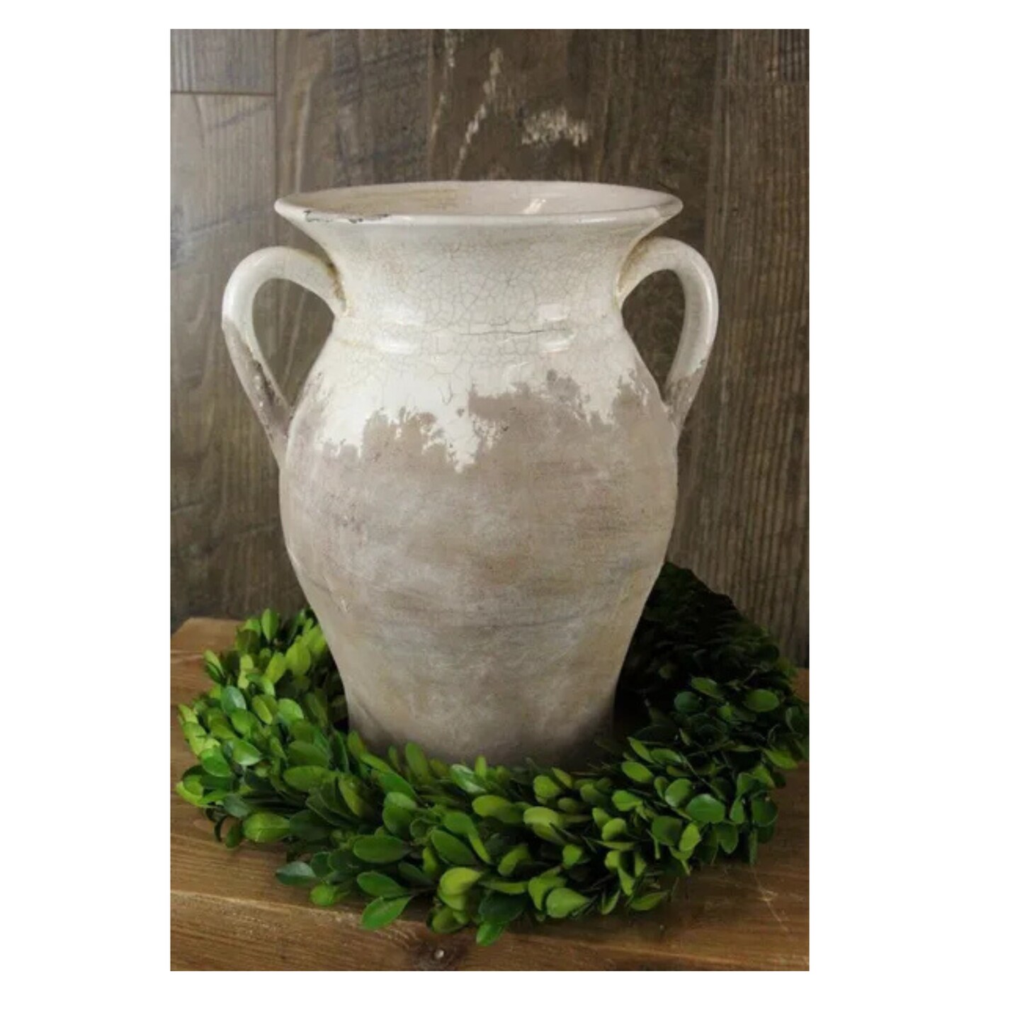Hand Thrown Ceramic Vase with Crackle Glaze Farmhouse Decor-CB503727
