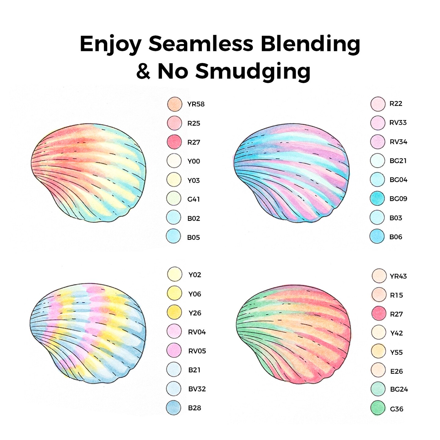 Ohuhu Honolulu B Pastel Alcohol Brush Markers - Blossoming/ Sweetness 48 New Pastel Colors - Brush & Fine Dual Tips