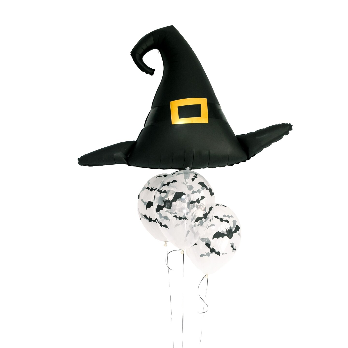 WITCH AND BAT HALLOWEEN BALLOON BUNDLE WITH HELIUM