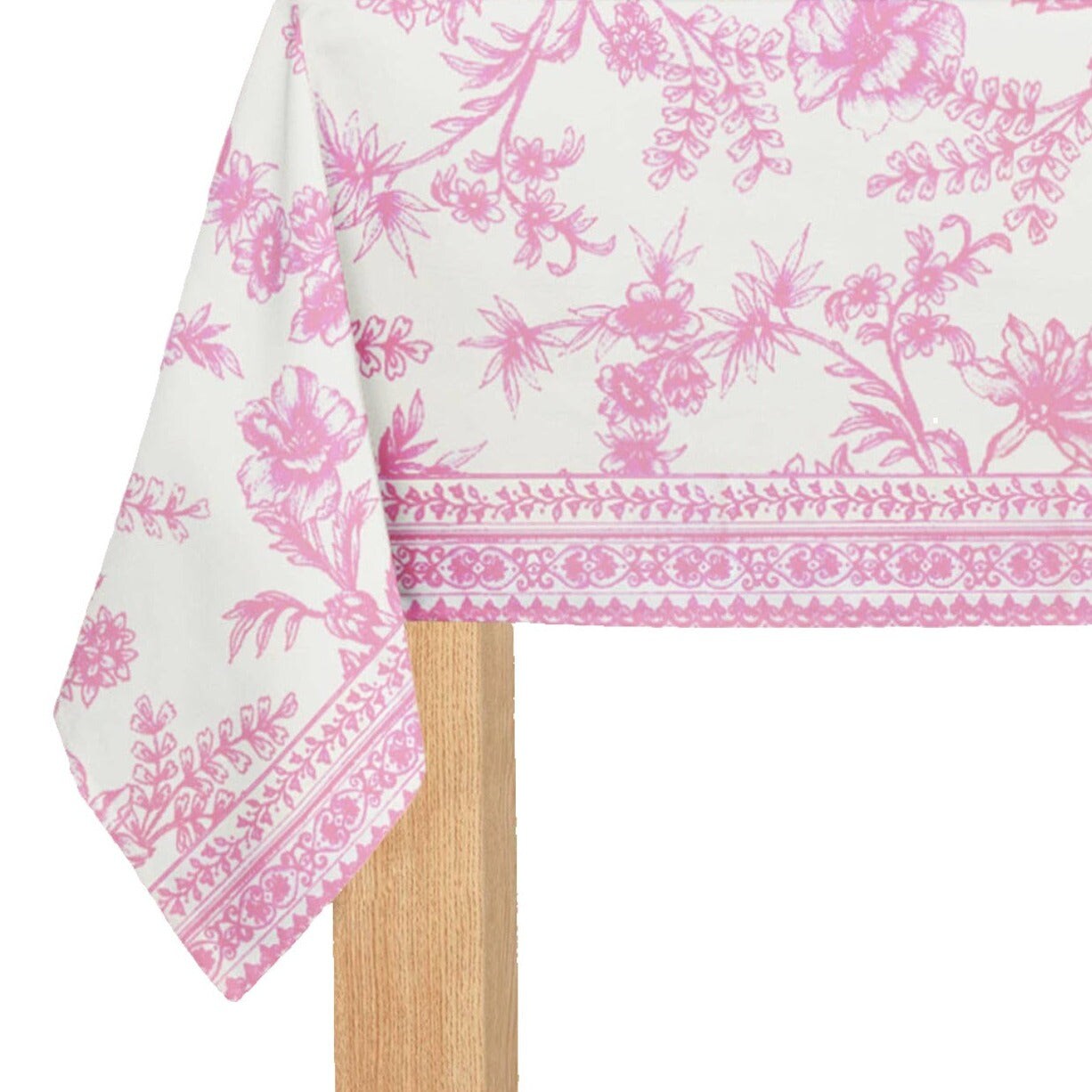 PINK TOILE PAPER TABLECLOTH