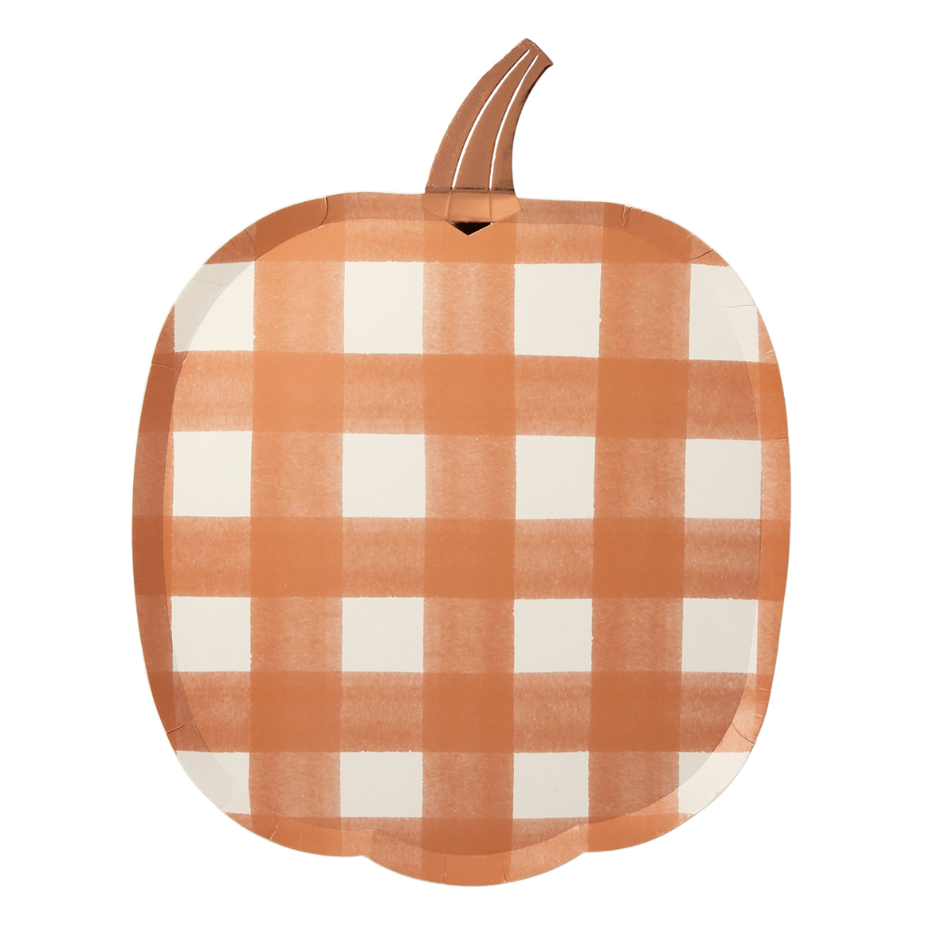 GINGHAM PUMPKIN SHAPED PLATES