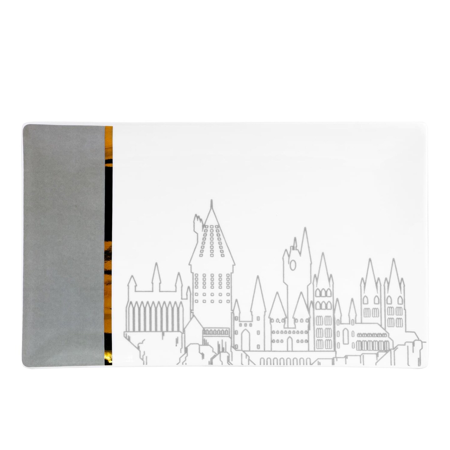 Harry Potter Hogwarts Grey &#x26; Gold Ceramic Serving Platter