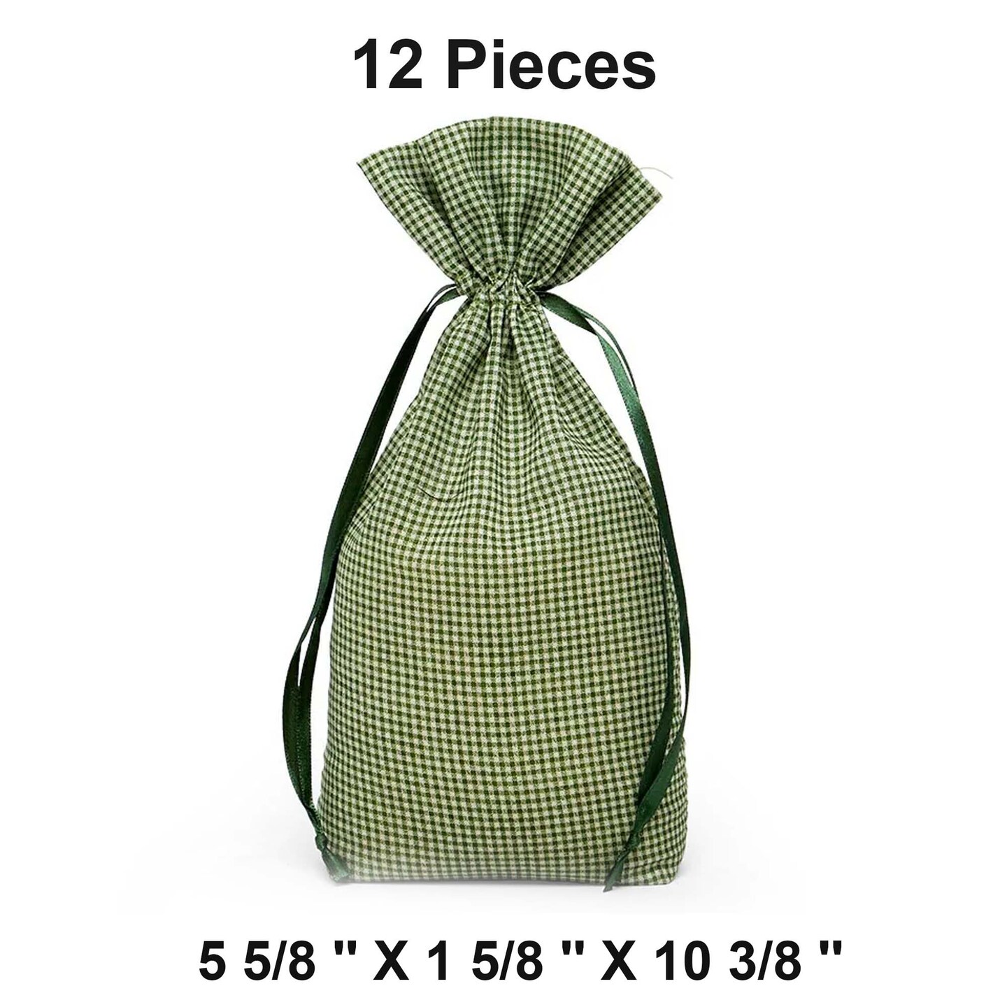 Gingham Cotton Bag 5 5/8&#x22; x 1 5/8&#x22; x 10 3/8&#x22;