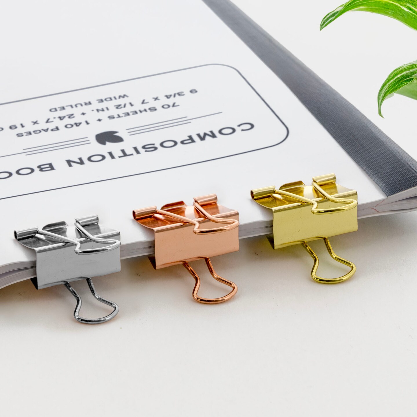 BAZIC Medium 1 1/4&#x22; (32mm) Assorted Color Metallic Binder Clip (6/Pack)
