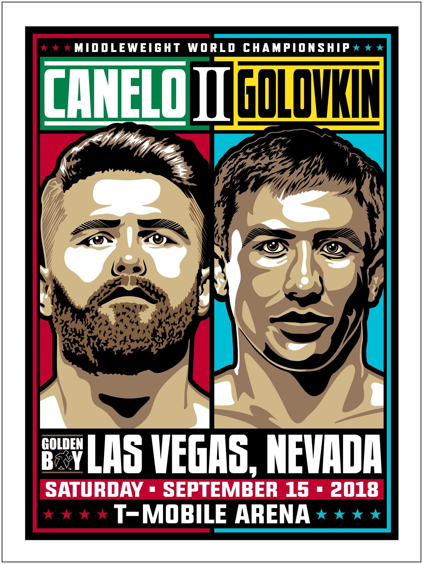Phenom Gallery Canelo vs GGG 2 Middleweight Championship 18&#x22; x 24&#x22; Serigraph