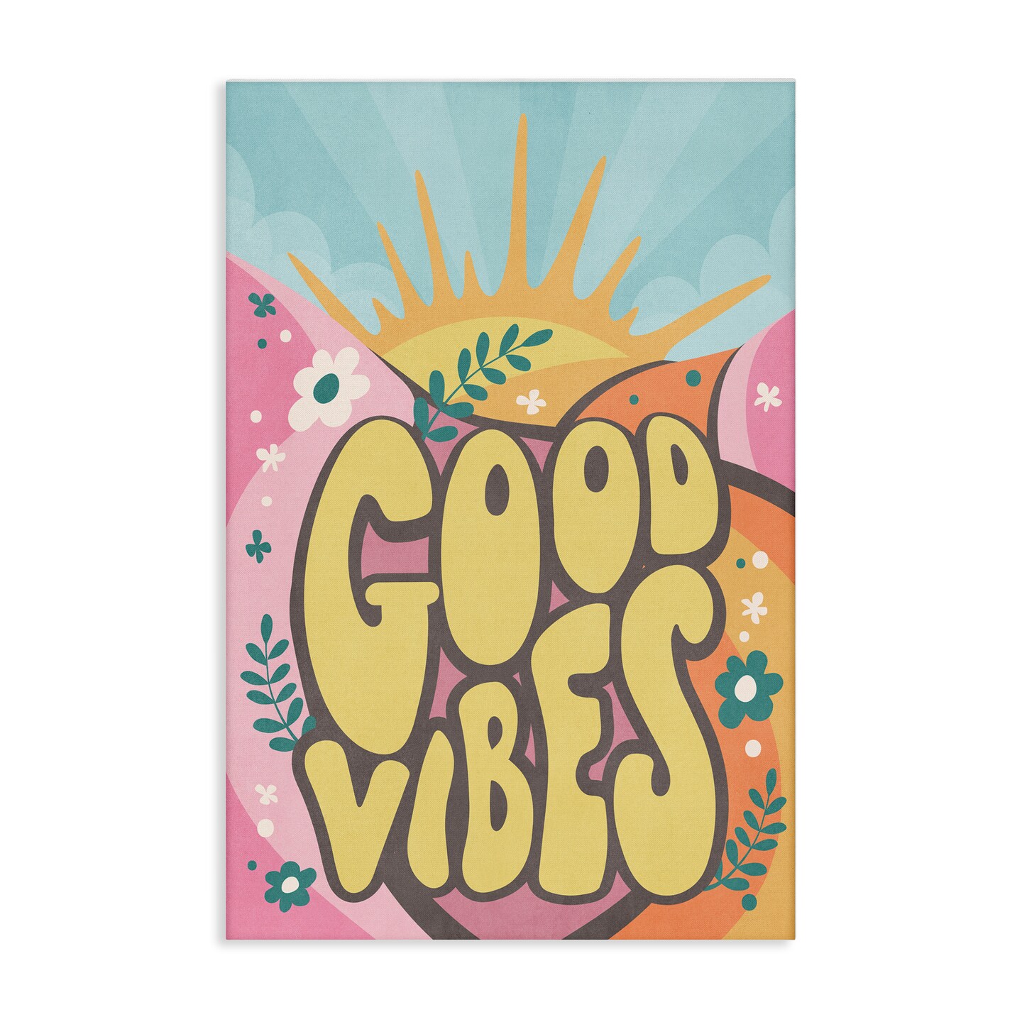 Stupell Industries Good Vibes Groovy Nature Canvas Wall Art Design by Nataly White