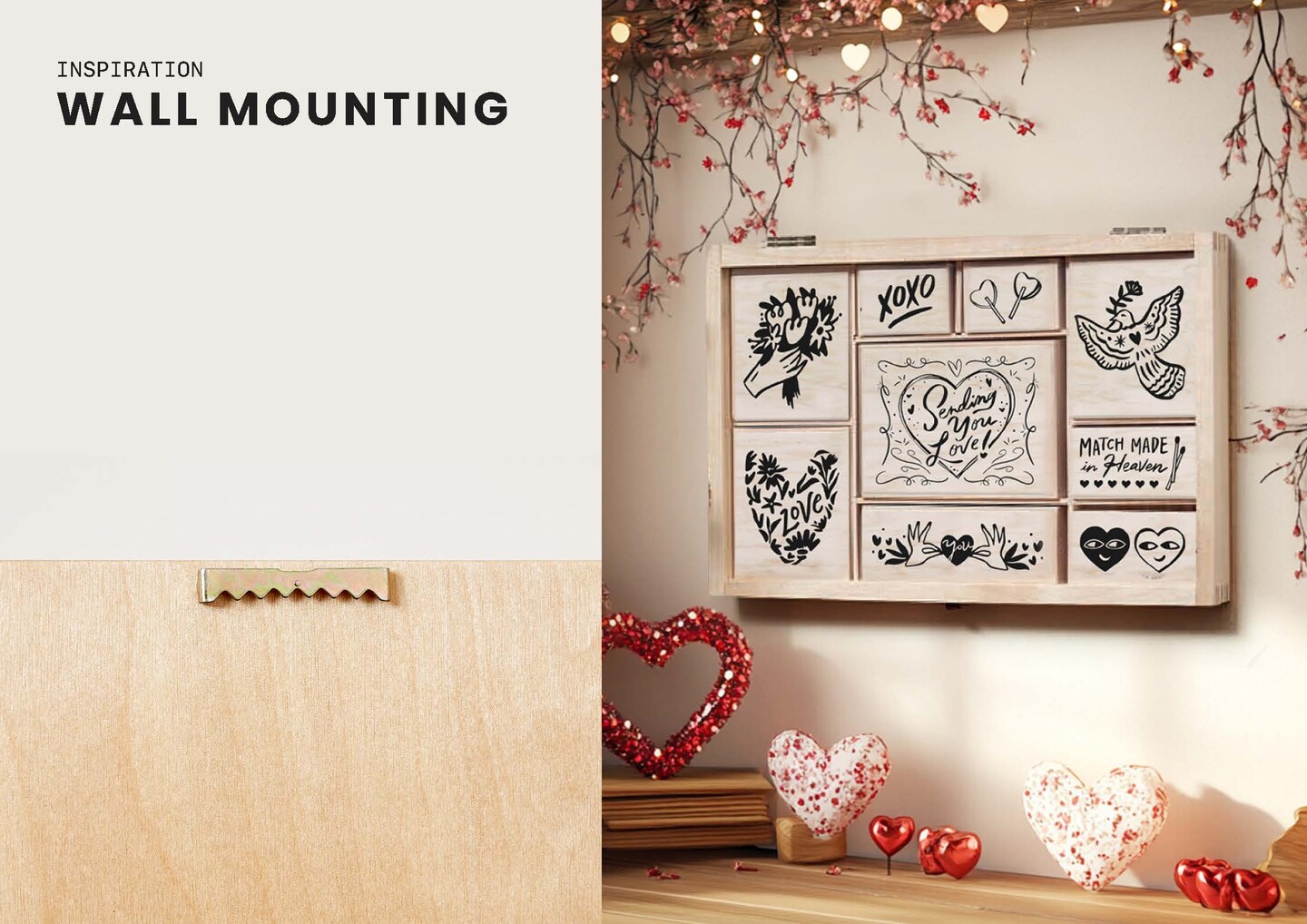 COLOP Blissful Prints ( LIMITED EDITION) Holiday Stamp Set, 9 Piece Giftable Valentine Stamp Set with Decorative Box, Stamps for Valentine Cards, Gift Tags, and Holiday Scrapbooking (Valentine)