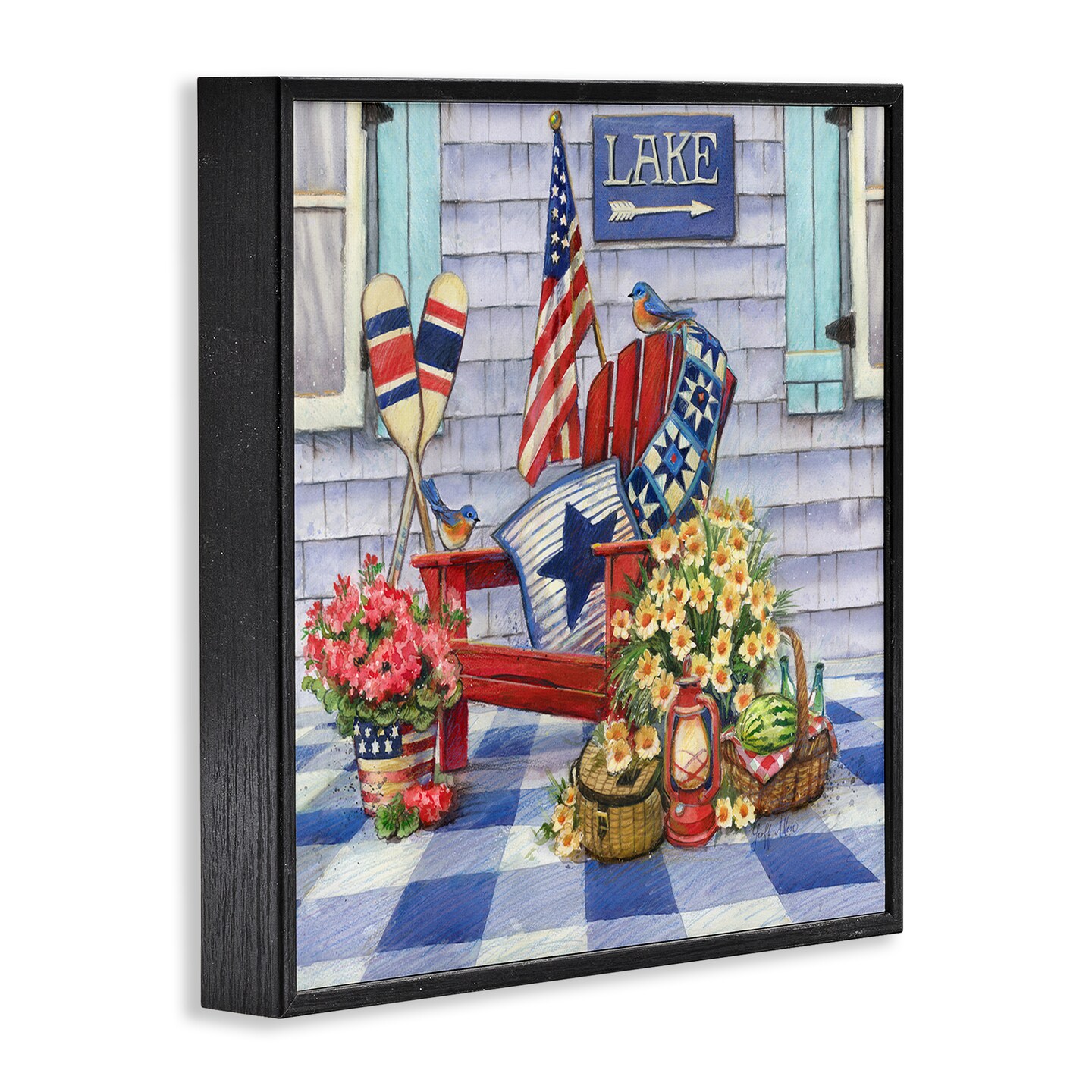 Stupell Industries Americana Porch View Framed Giclee Wall Art Design by Geoff Allen