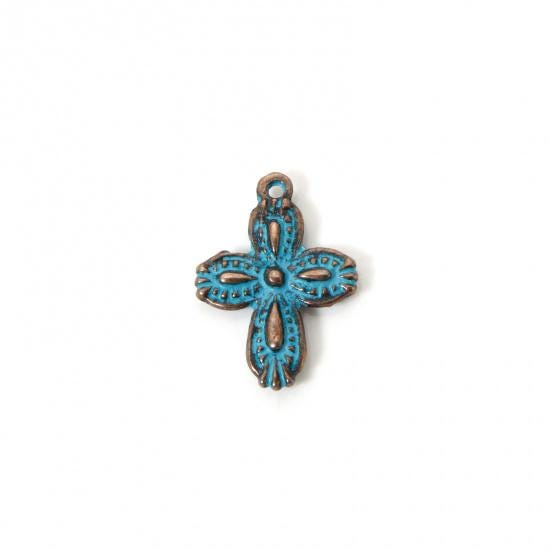 *50* 18x13mm Copper Patina Cross Charms