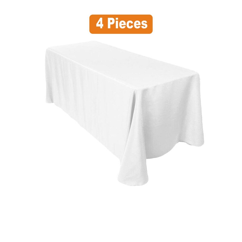 90&#x22; x 132&#x22; Polyester 6Ft Tablecloth 6ft Table Drape