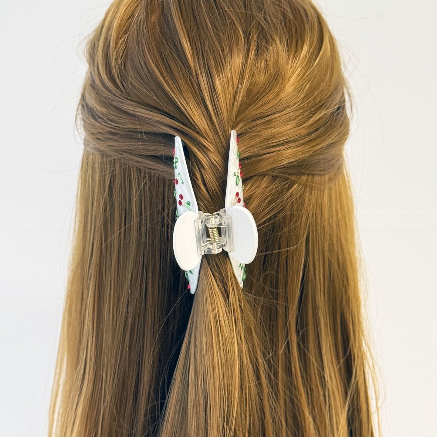 Wrapables Shimmering Rhinestone Hair Claw Clip for Women, Hair Accessories for Women, Cherries