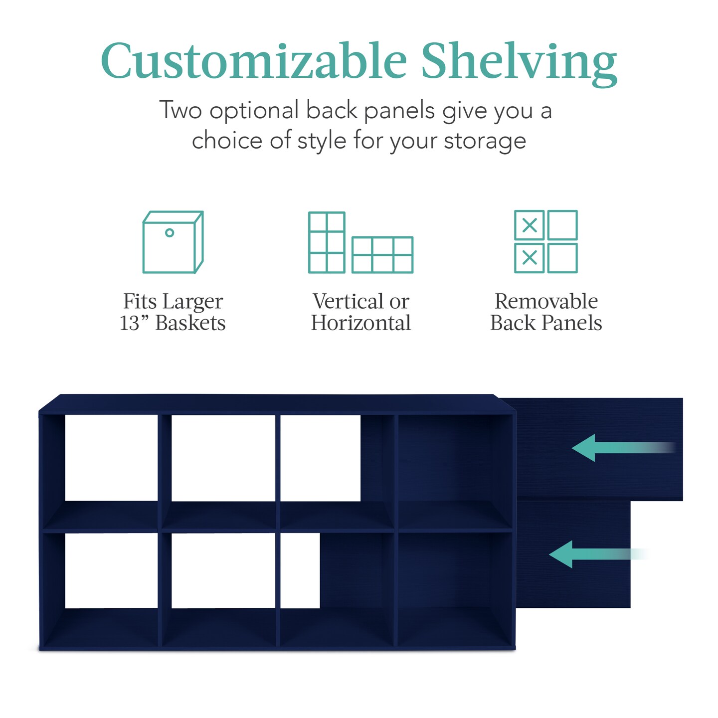 Best Choice Products 8-Cube Bookshelf, 13.5in Display Storage System, Organizer w/ Removable Back Panels
