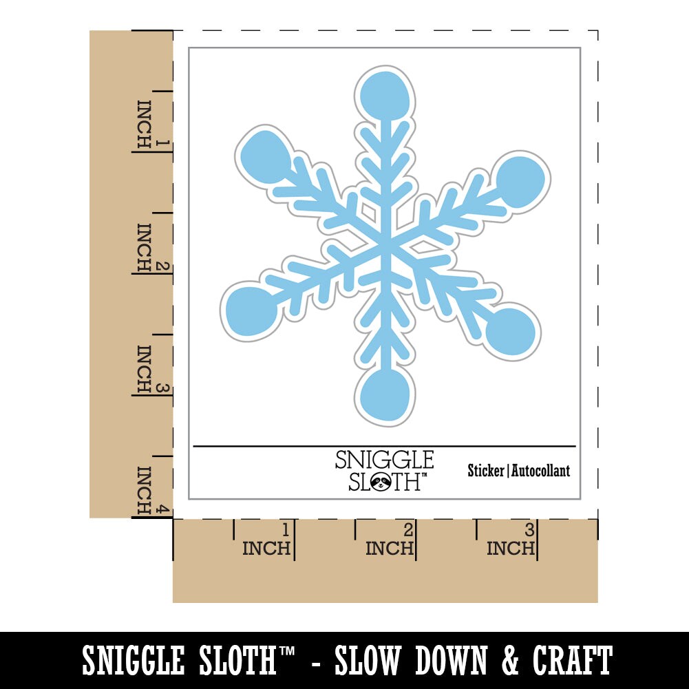 Snowflake Doodle Winter Waterproof Vinyl Phone Tablet Laptop Water Bottle Sticker Set - 5 Pack