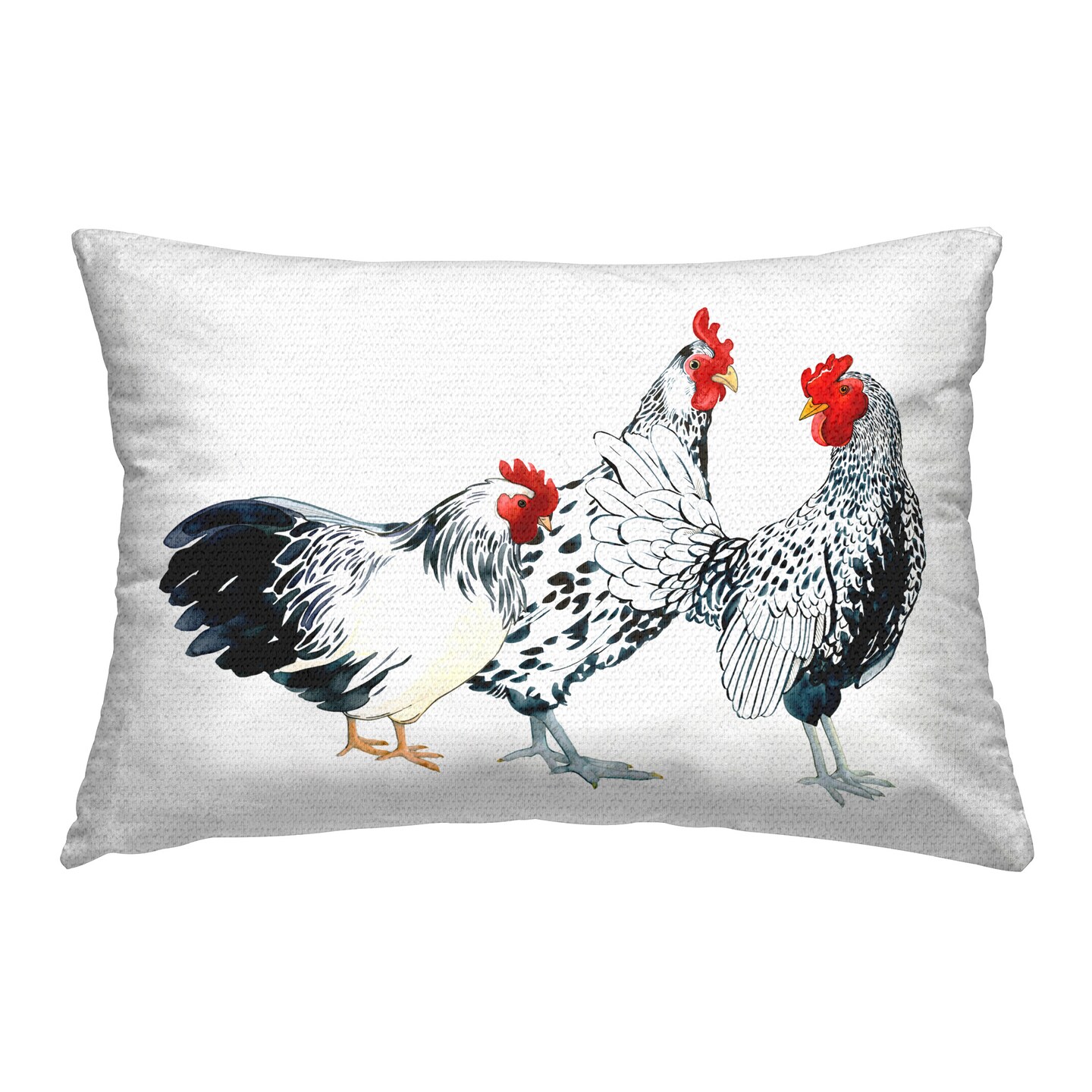 Minimal Farmhouse Hens Design by Sherri Buck Baldwin Outdoor Printed Pillow 