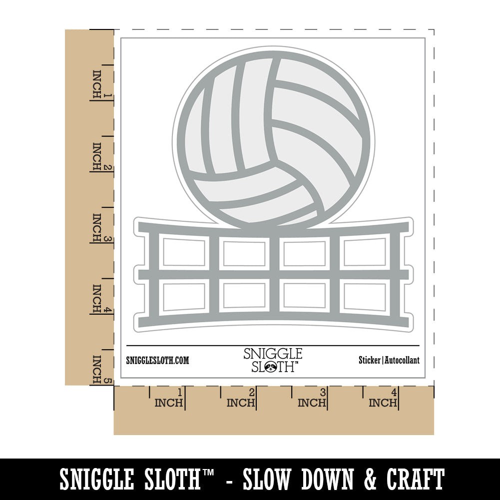 Volleyball and Net Waterproof Vinyl Phone Tablet Laptop Water Bottle Sticker Set - 5 Pack