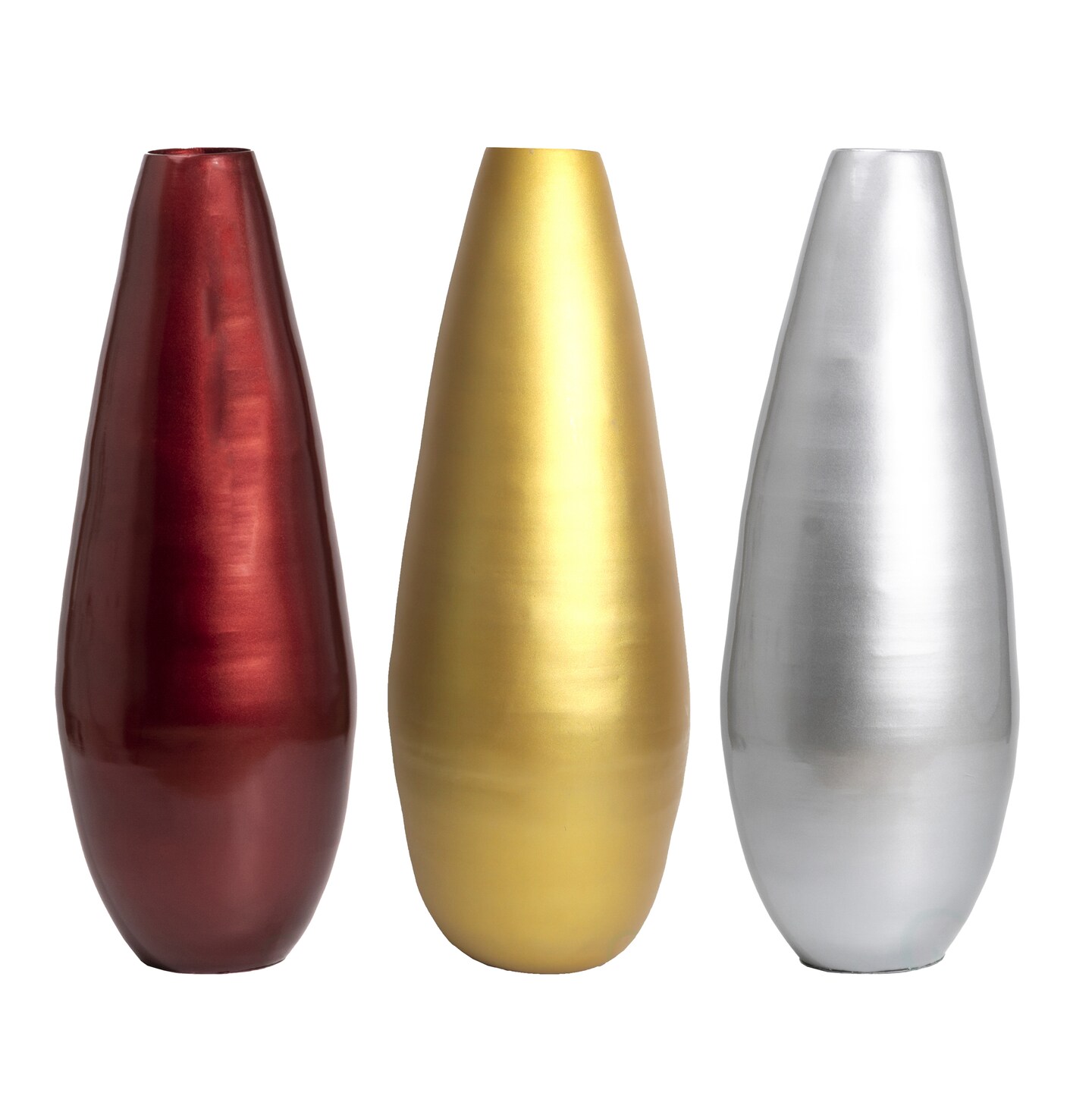 31.5&#x22; Spun Bamboo Tall Floor Vase - Sleek Metallic Finish, Elegant Home Decoration, Modern Accent Piece, Living Room Decor, Handcrafted Bamboo Art, Contemporary Interior Design, Unique Tall Vase