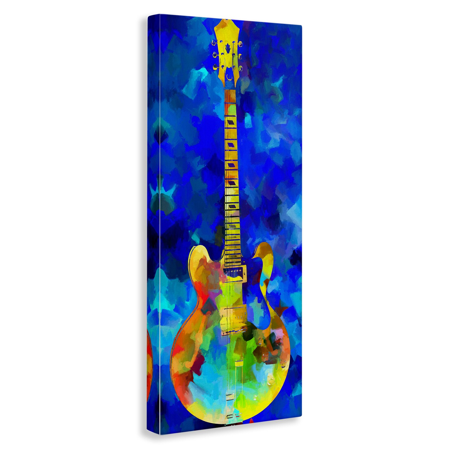 Stupell Industries Abstract Guitar on Blue Canvas Wall Art Design by Dan Sproul