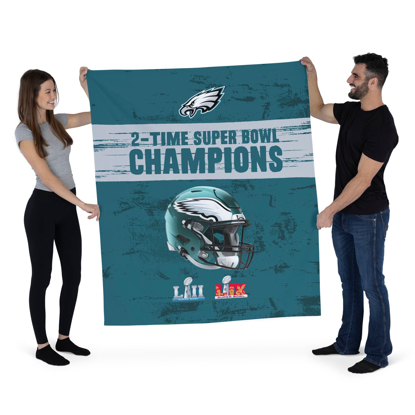 NFL Philadelphia Eagles 2025 Super Bowl LIX Multi Champ Legends Wall Hanging 50X60 Inches
