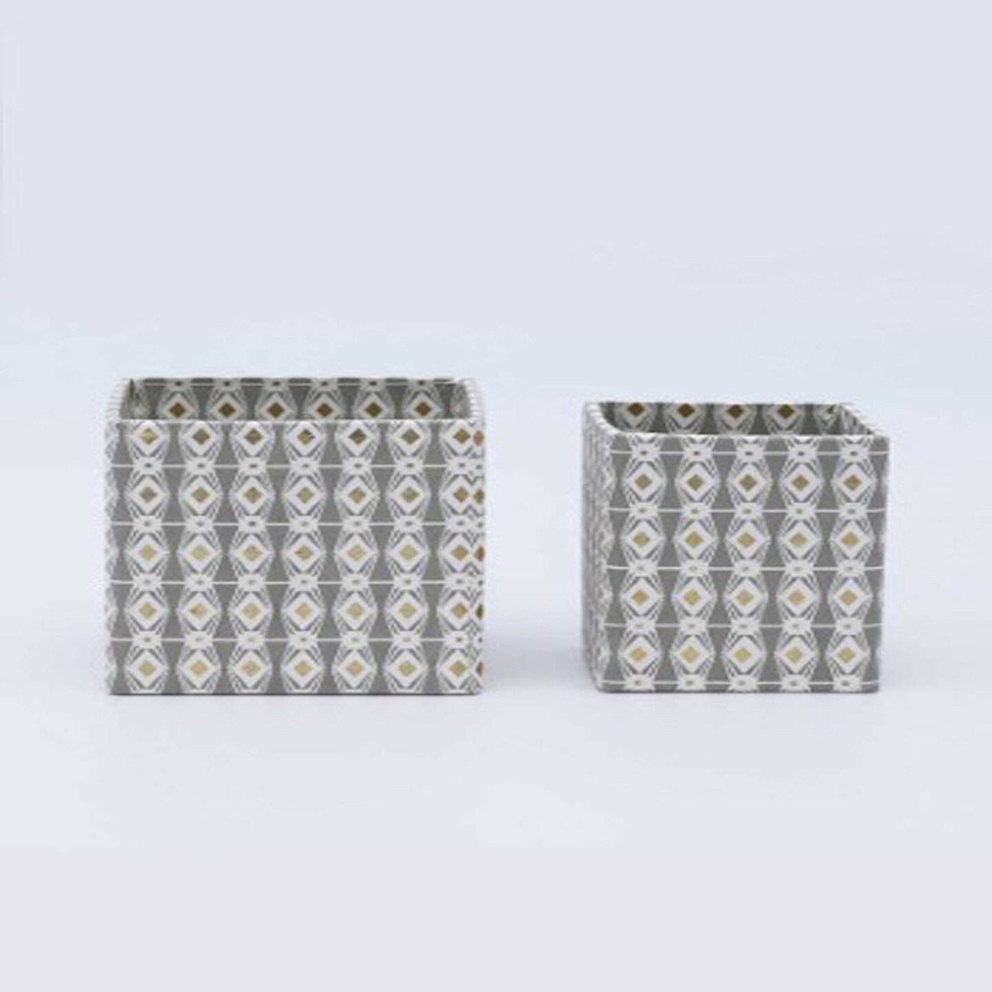 Handmade Geometric Square Pen Holder/Pen Stand -Set of 2