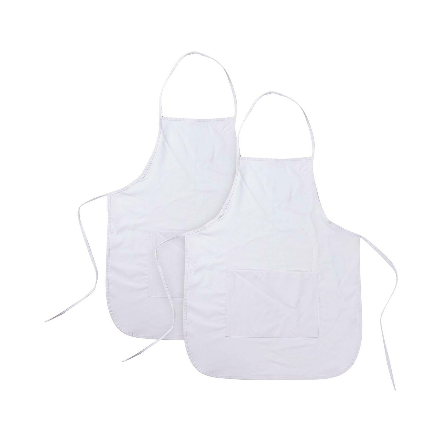 Craft Express 2 Pack White Adult Aprons With Pocket