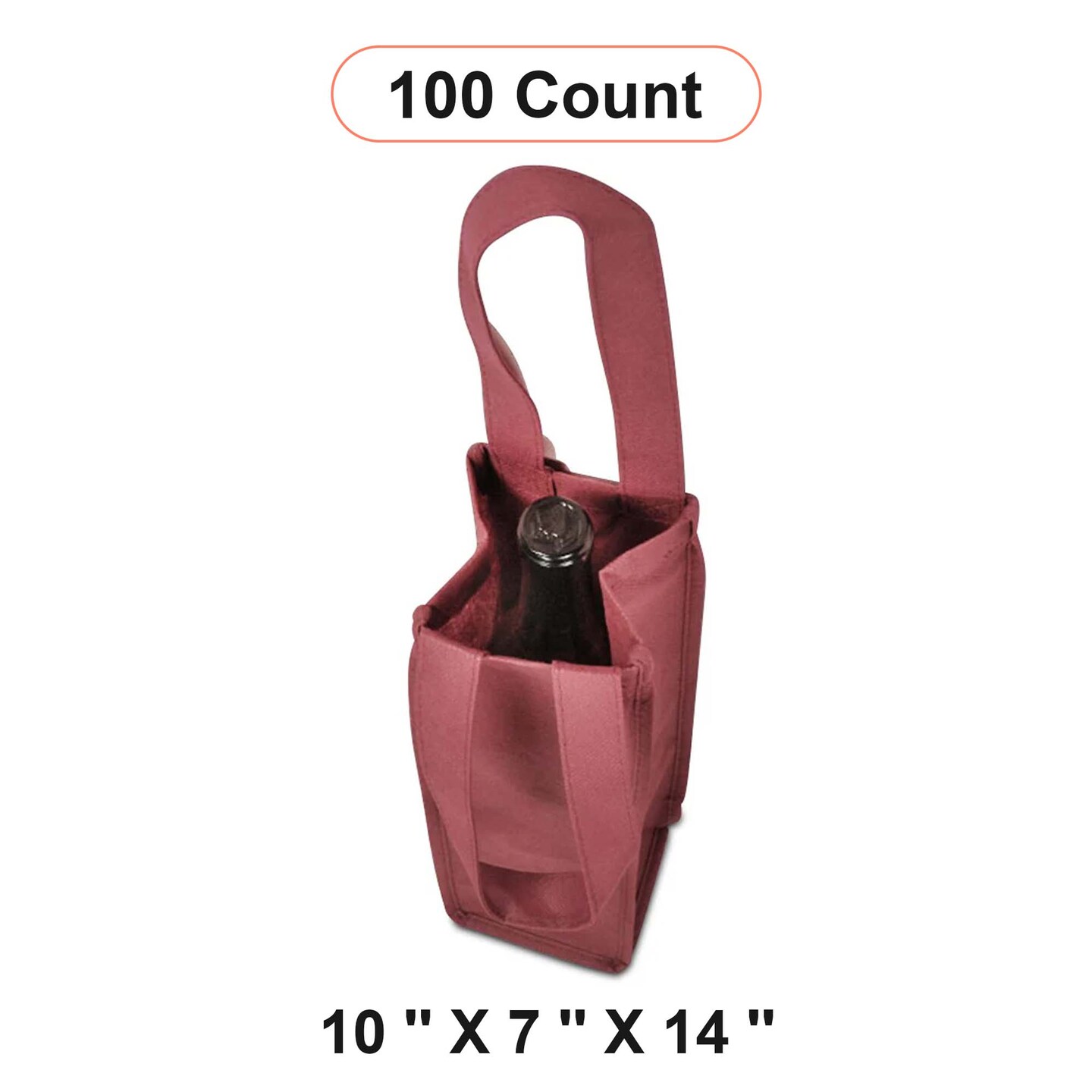 Non-Woven Reusable Wine Carry Bag Versatile 10&#x22; x 7&#x22; x 14&#x22;